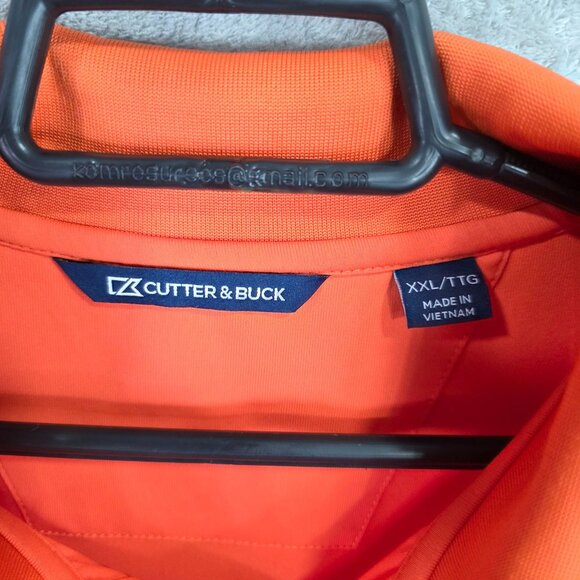 Mens Cutter & Buck Orange Polo Shirt OSU Cowboy Logo Polyester Blend Stretch XXL - Picture 3 of 8